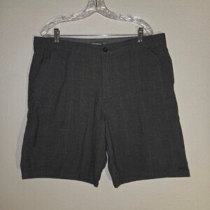 O'Neill Men's Charcoal Gray Plaid Shorts, Size 38